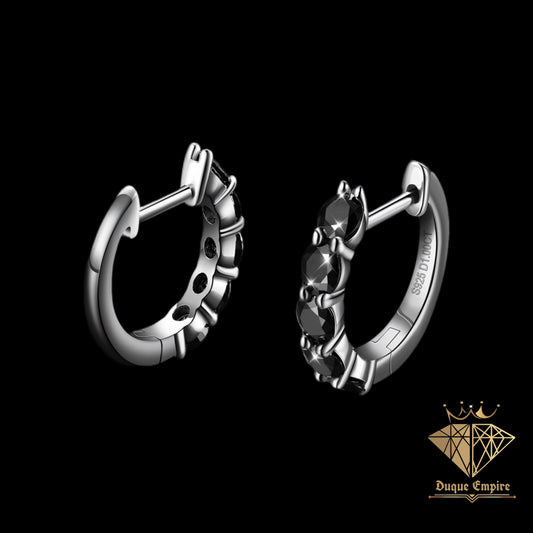 Black Annentia Hoop Earrings