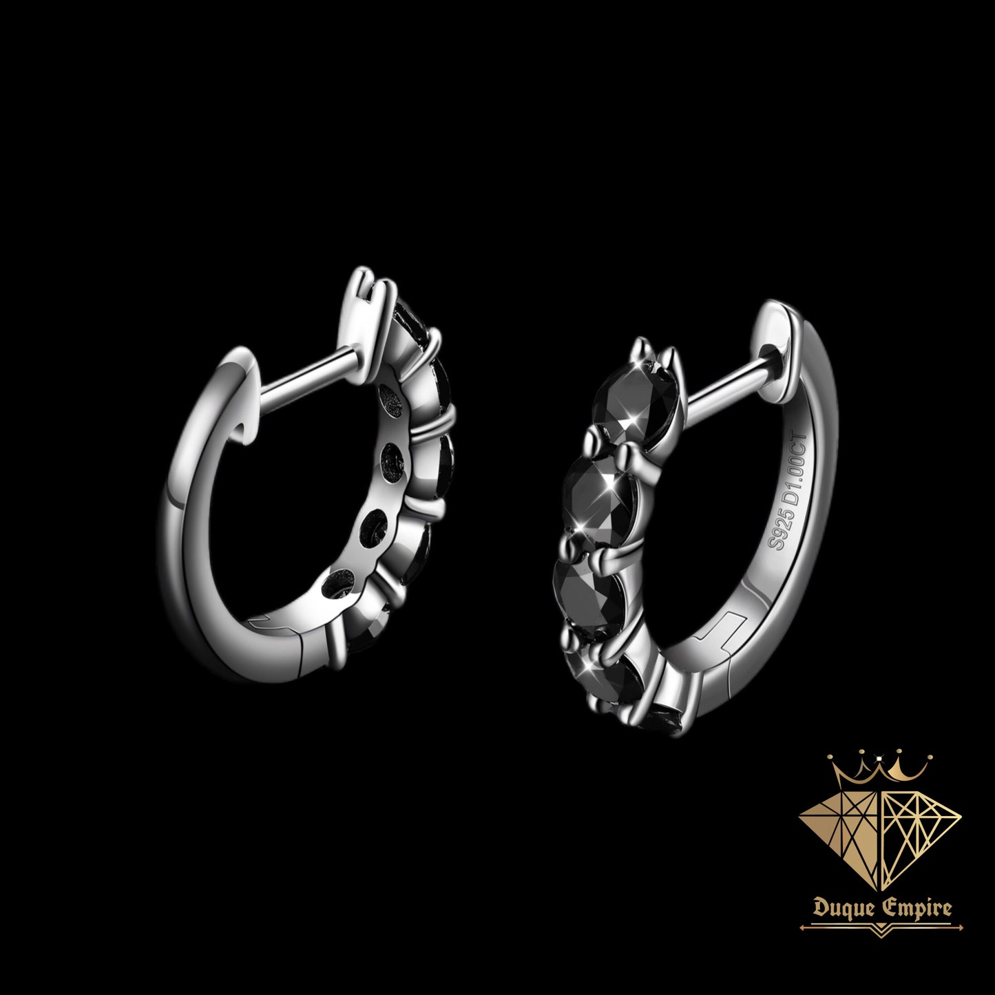 Black Annentia Hoop Earrings