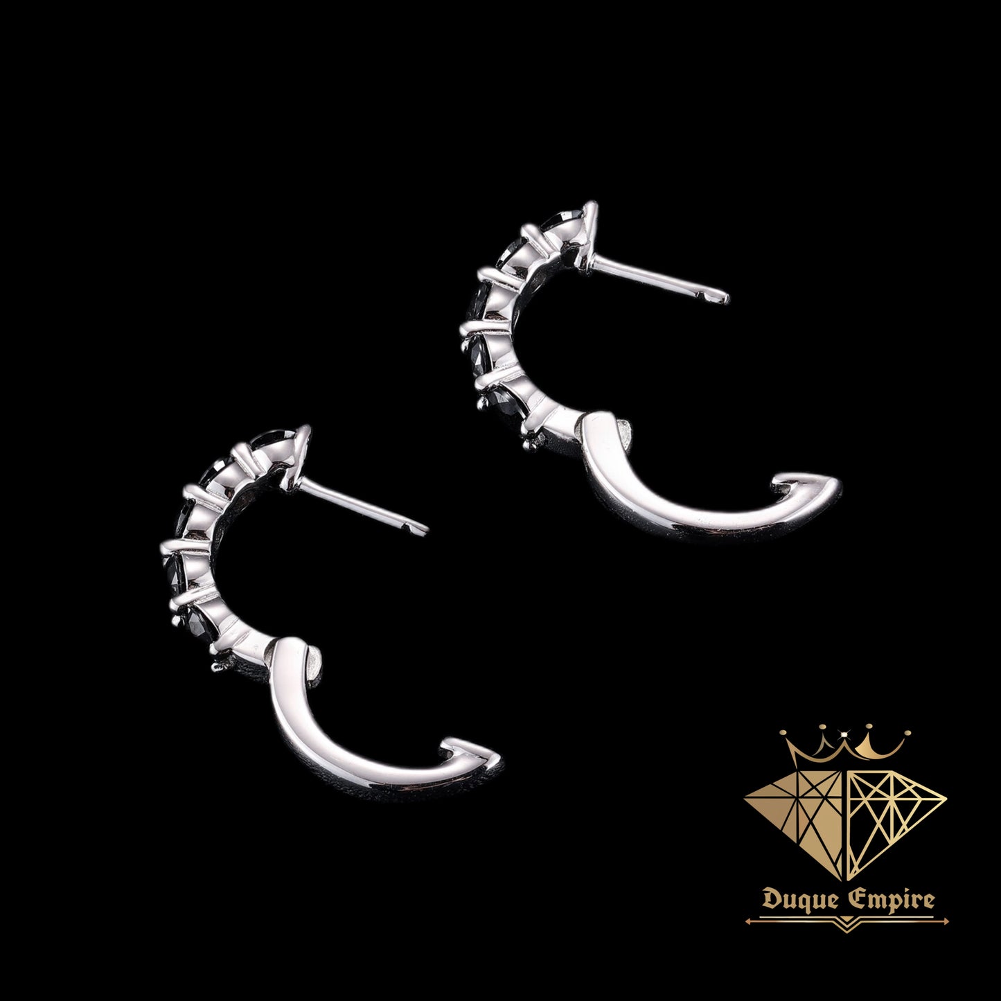 Black Annentia Hoop Earrings
